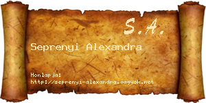 Seprenyi Alexandra névjegykártya